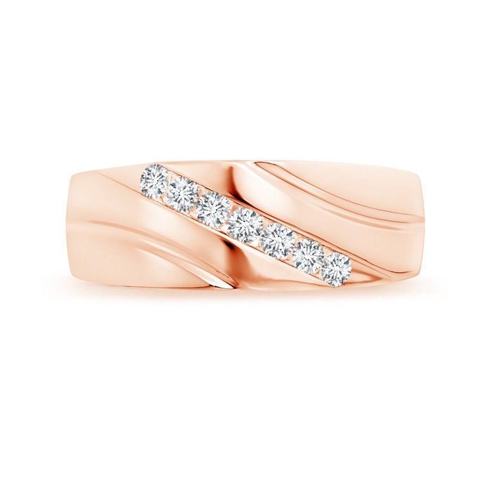 2.3mm GVS2 Channel-Set Slanted Diamond 7-Stone Wedding Band for Him in Rose Gold side-2