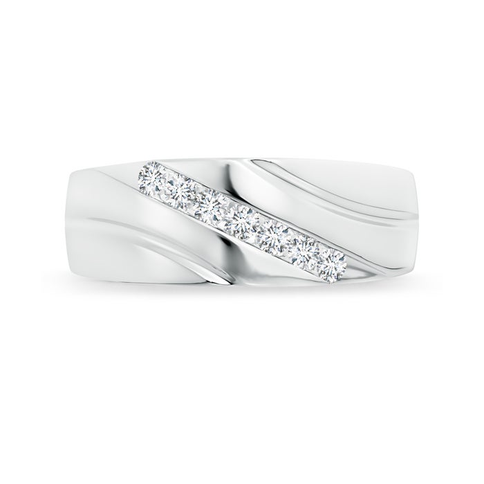 2.3mm GVS2 Channel-Set Slanted Diamond 7-Stone Wedding Band for Him in White Gold - side 2