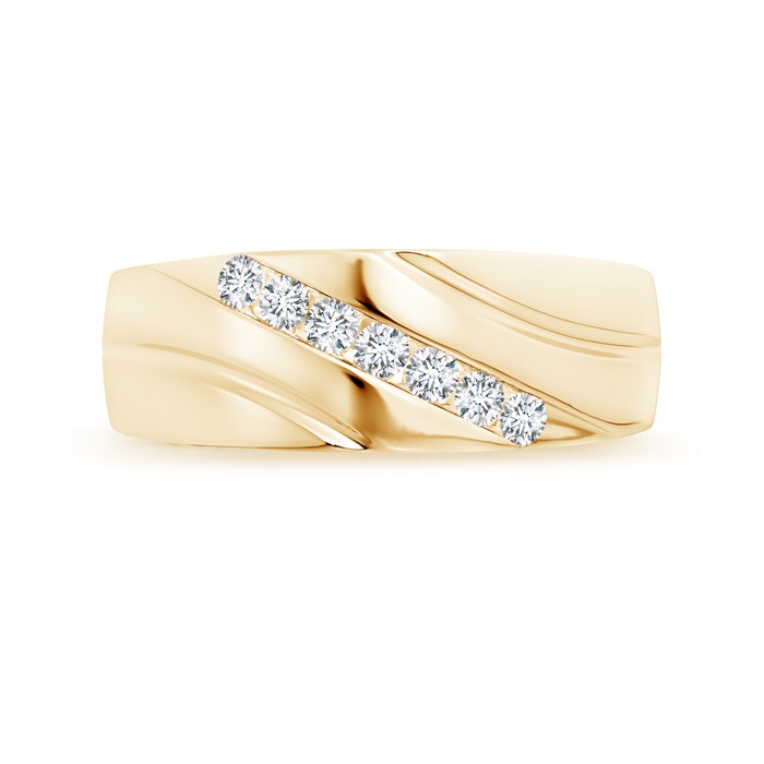 2.3mm GVS2 Channel-Set Slanted Diamond 7-Stone Wedding Band for Him in Yellow Gold side-2