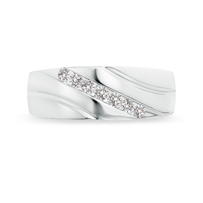 2.3mm IJI1I2 Channel-Set Slanted Diamond 7-Stone Wedding Band for Him in White Gold side-2