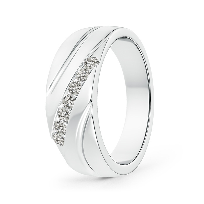 2.3mm KI3 Channel-Set Slanted Diamond 7-Stone Wedding Band for Him in P950 Platinum 