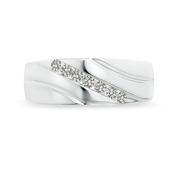 2.3mm KI3 Channel-Set Slanted Diamond 7-Stone Wedding Band for Him in P950 Platinum side-2