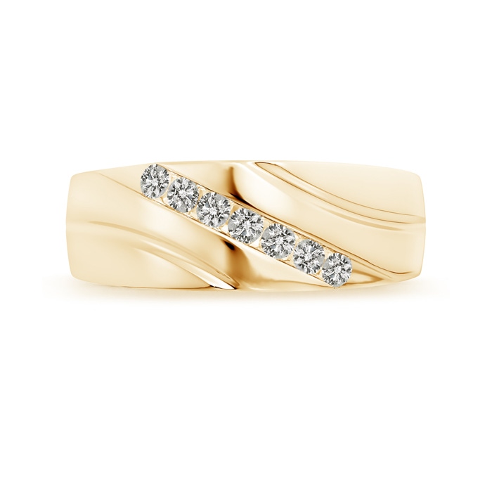 2.3mm KI3 Channel-Set Slanted Diamond 7-Stone Wedding Band for Him in Yellow Gold side-2