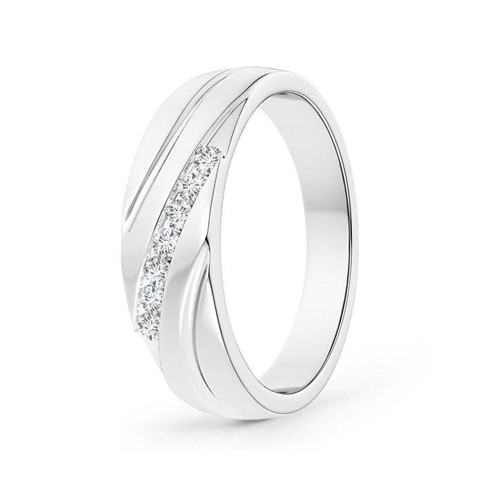 2mm GVS2 Channel-Set Slanted Diamond 7-Stone Wedding Band for Him in White Gold