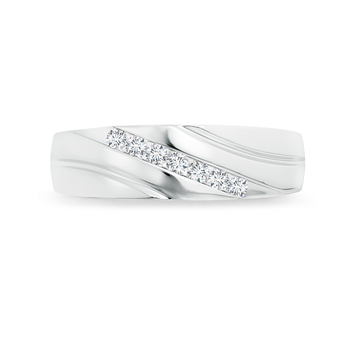 2mm GVS2 Channel-Set Slanted Diamond 7-Stone Wedding Band for Him in White Gold side-2