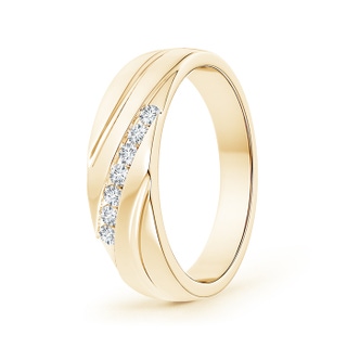 2mm GVS2 Channel-Set Slanted Diamond 7-Stone Wedding Band for Him in Yellow Gold
