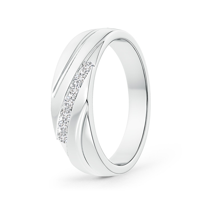 2mm HSI2 Channel-Set Slanted Diamond 7-Stone Wedding Band for Him in P950 Platinum 