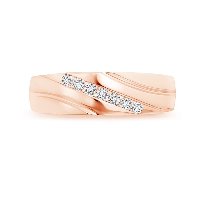 2mm HSI2 Channel-Set Slanted Diamond 7-Stone Wedding Band for Him in Rose Gold side-2