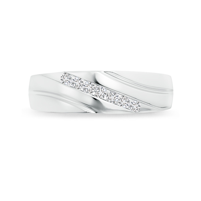 2mm HSI2 Channel-Set Slanted Diamond 7-Stone Wedding Band for Him in White Gold side-2
