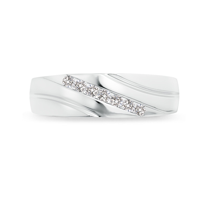 2mm IJI1I2 Channel-Set Slanted Diamond 7-Stone Wedding Band for Him in White Gold side-2