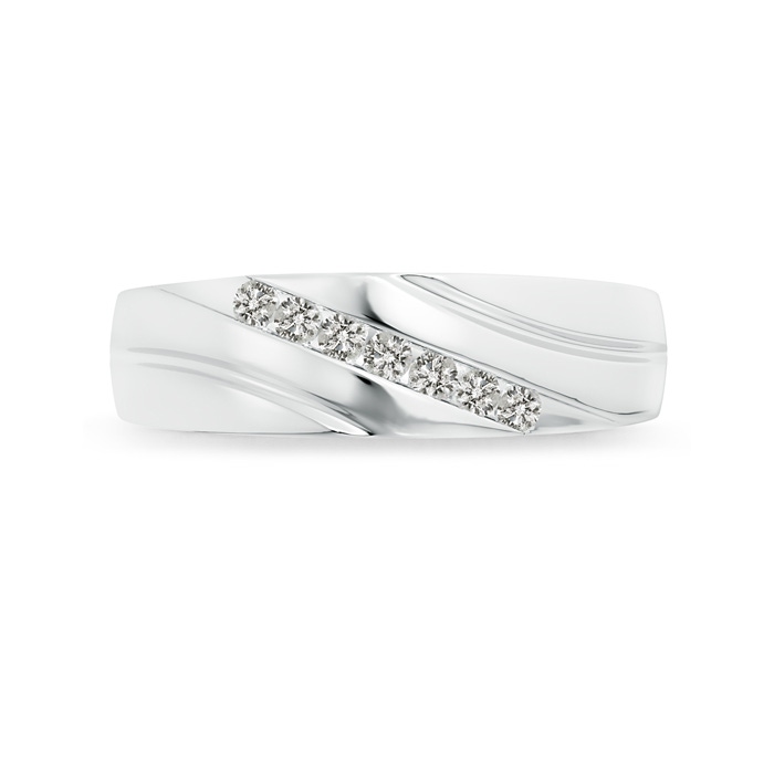 2mm KI3 Channel-Set Slanted Diamond 7-Stone Wedding Band for Him in White Gold side-2