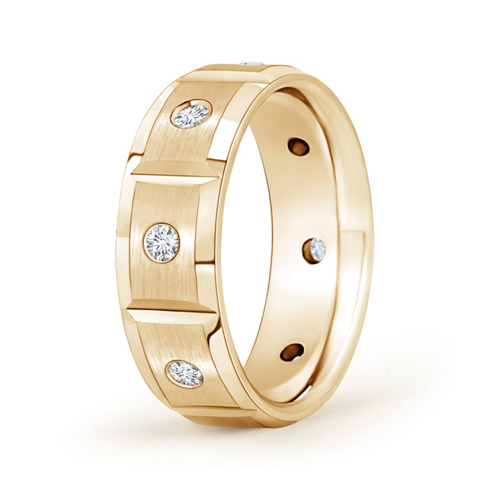 2.1mm GVS2 Satin Finish Starlight Diamond Eternity Wedding Band in 100 Yellow Gold