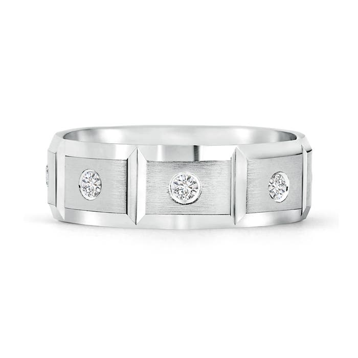 2.1mm HSI2 Satin Finish Starlight Diamond Eternity Wedding Band in 100 White Gold - side 2