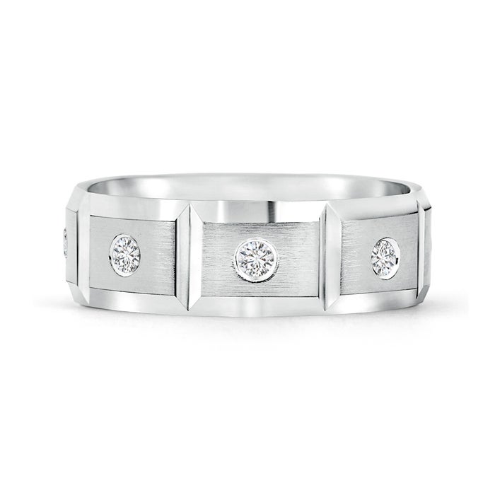 2.1mm HSI2 Satin Finish Starlight Diamond Eternity Wedding Band in 100 White Gold - side 2