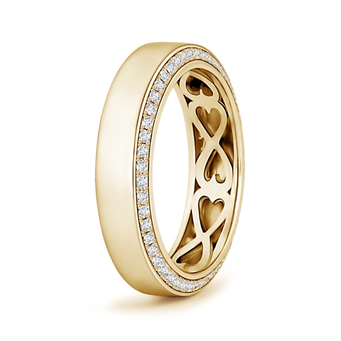 1mm GVS2 Inside Heart Pattern Men's Diamond Wedding Band in 100 Yellow Gold