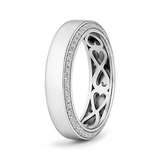 1mm IJI1I2 Inside Heart Pattern Men's Diamond Wedding Band in 40 White Gold