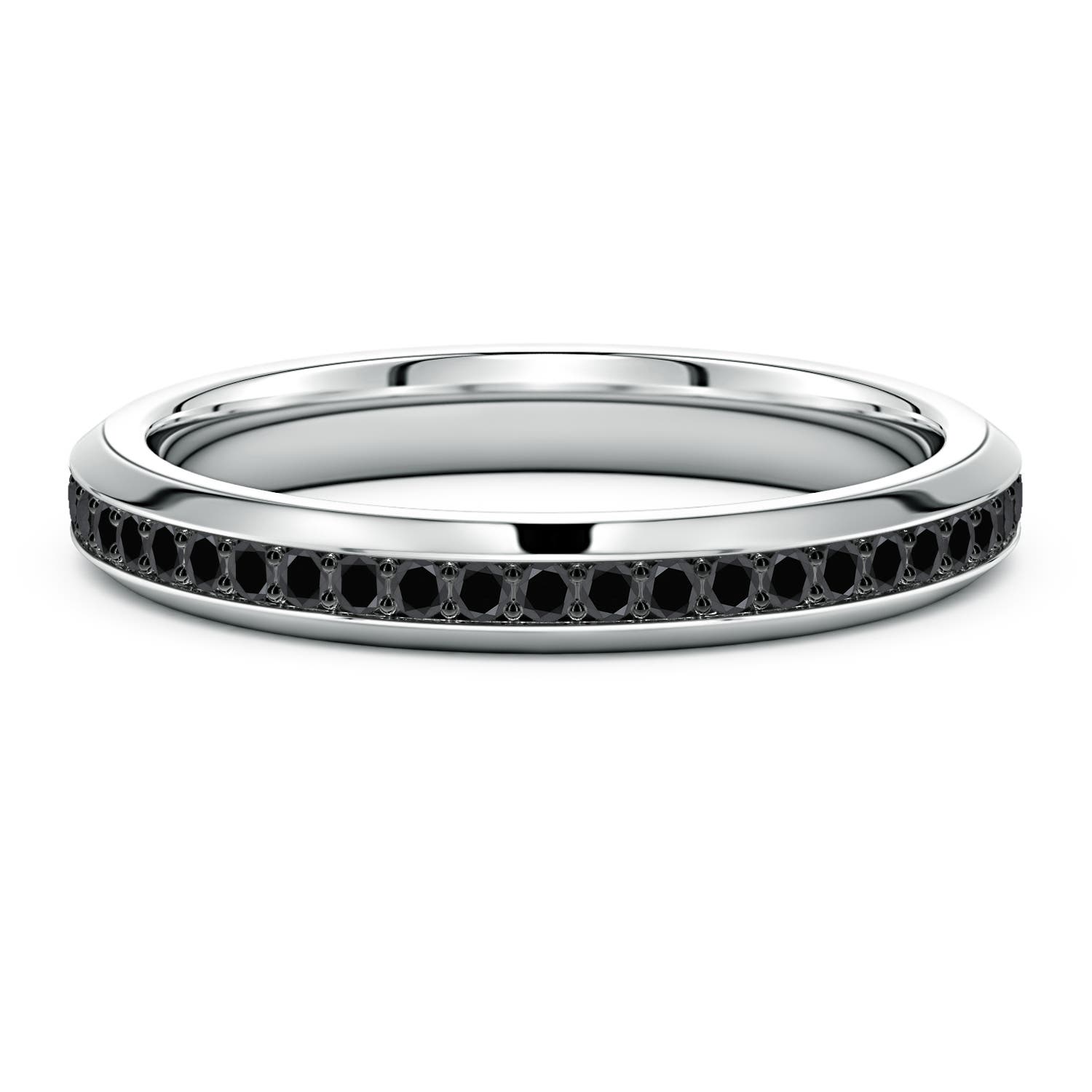 1.4mm AA Men's Enhanced Black Diamond Eternity Ring in P950 Platinum