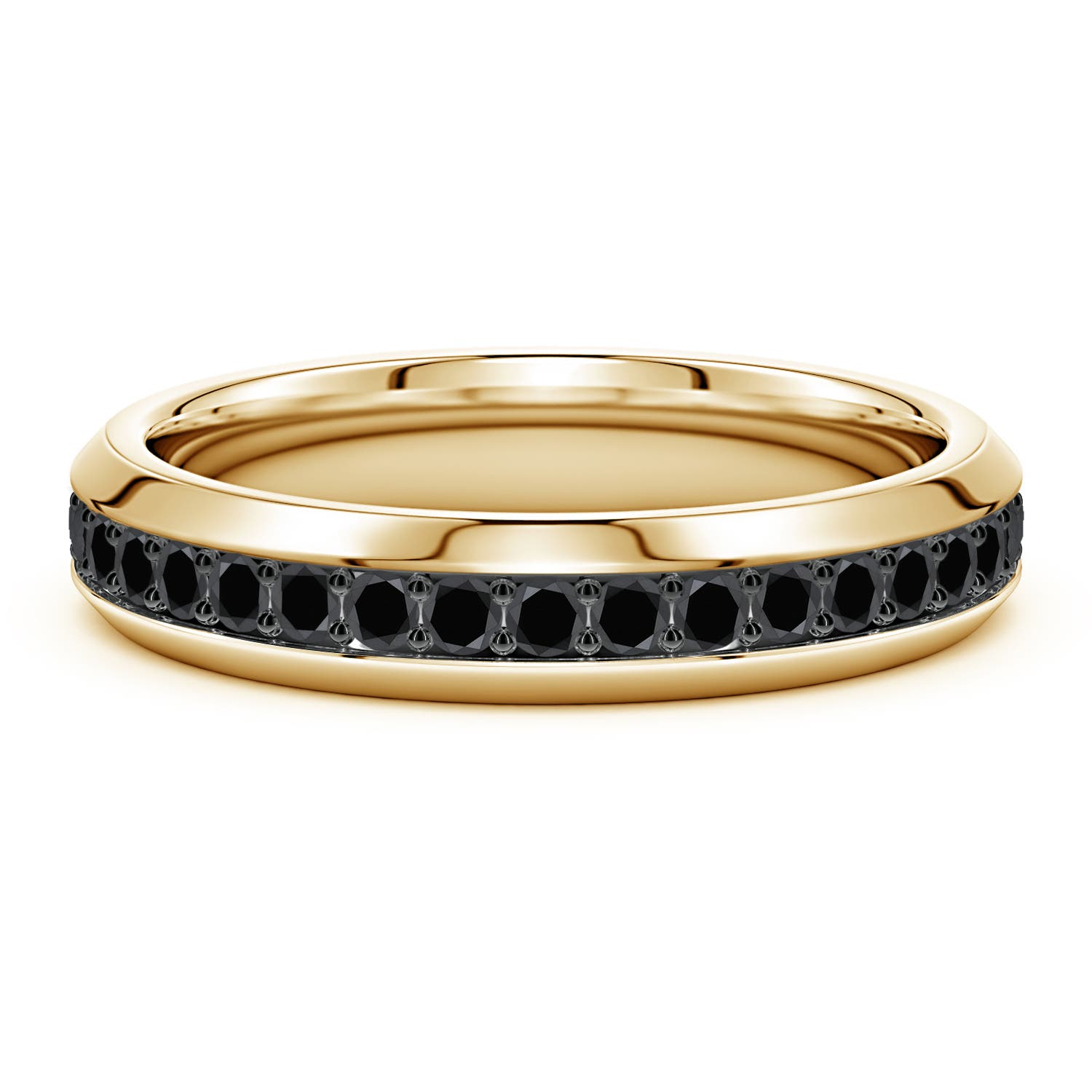 1.9mm AA Men's Enhanced Black Diamond Eternity Ring in Yellow Gold