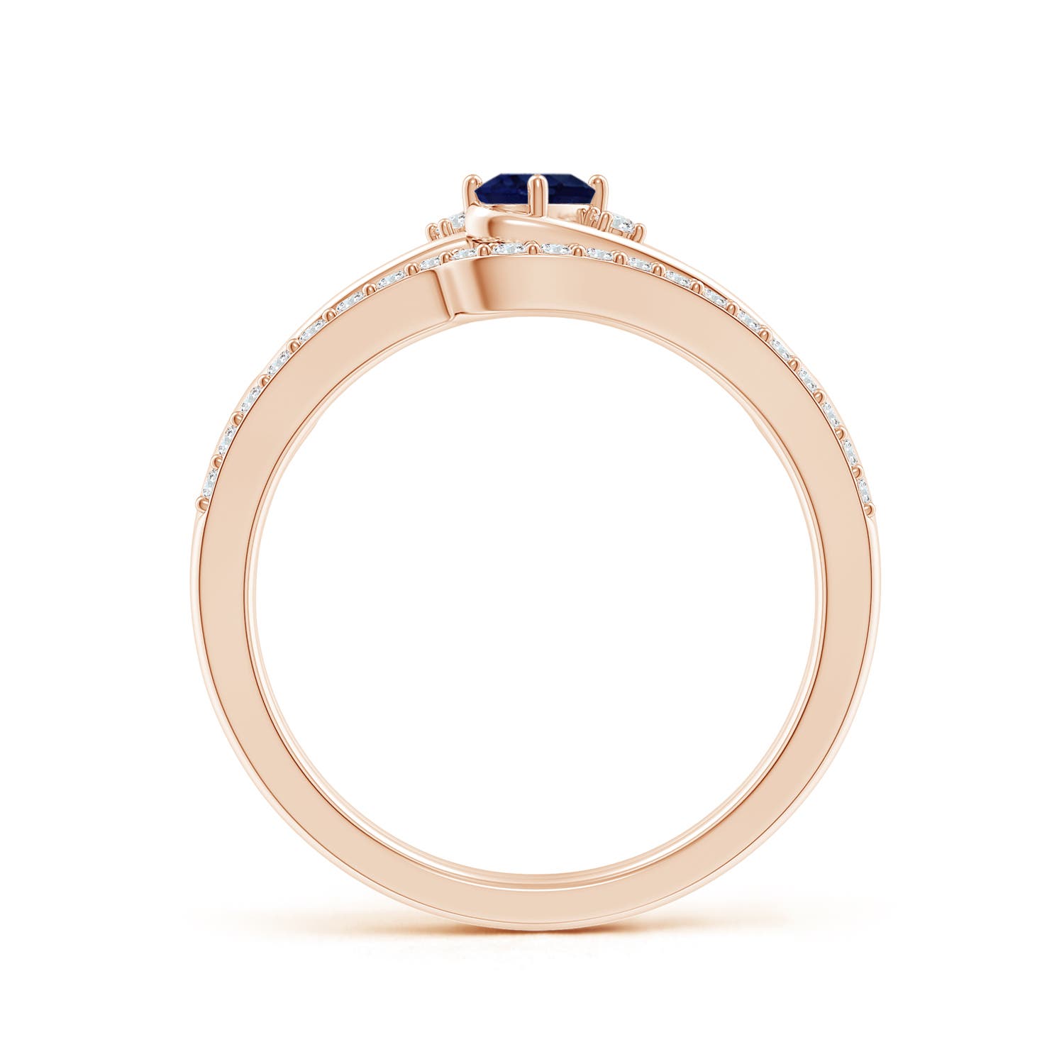 A - Blue Sapphire / 0.48 CT / 14 KT Rose Gold