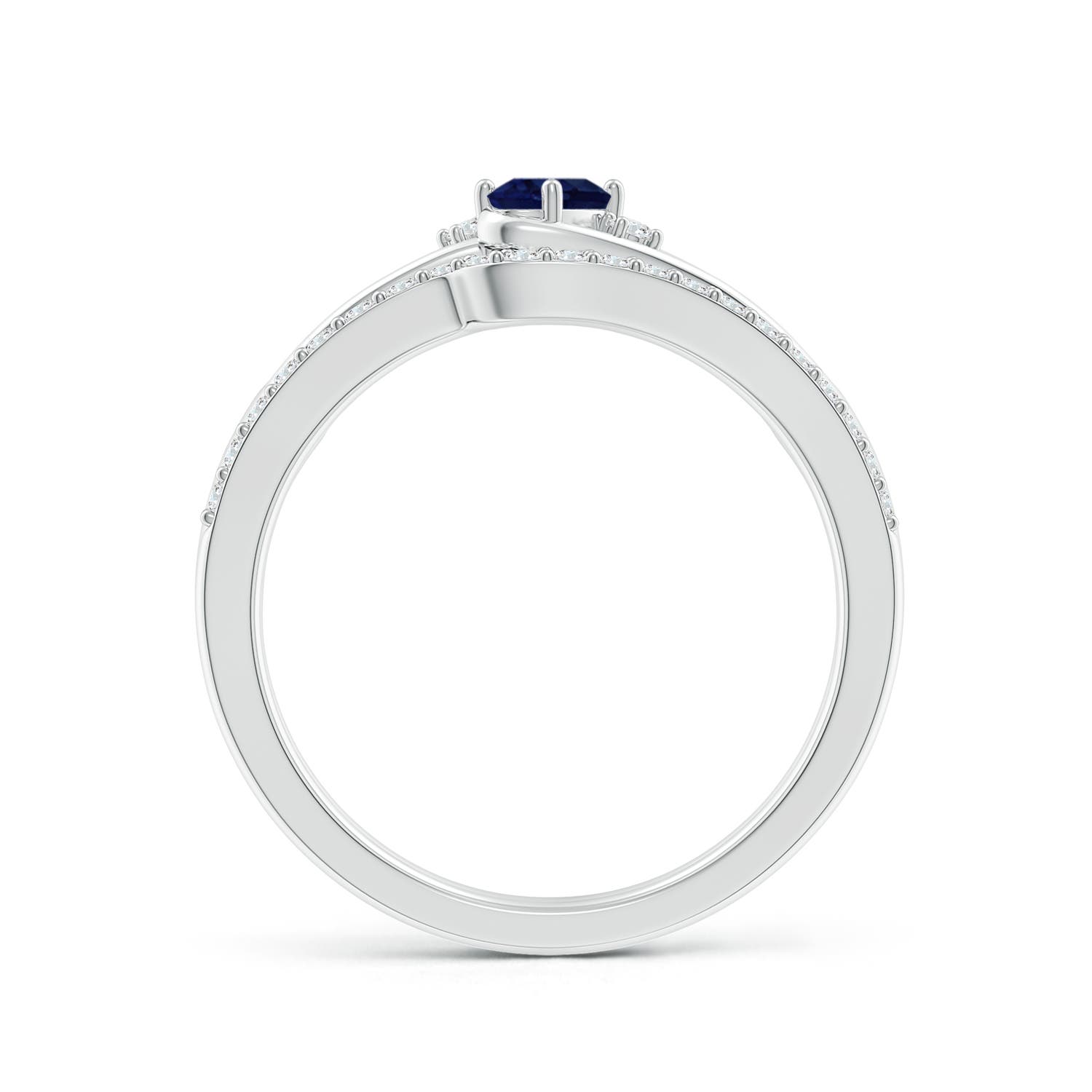 A - Blue Sapphire / 0.48 CT / 14 KT White Gold