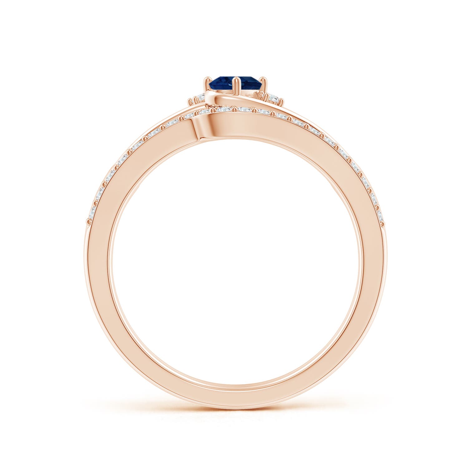 AA - Blue Sapphire / 0.48 CT / 14 KT Rose Gold