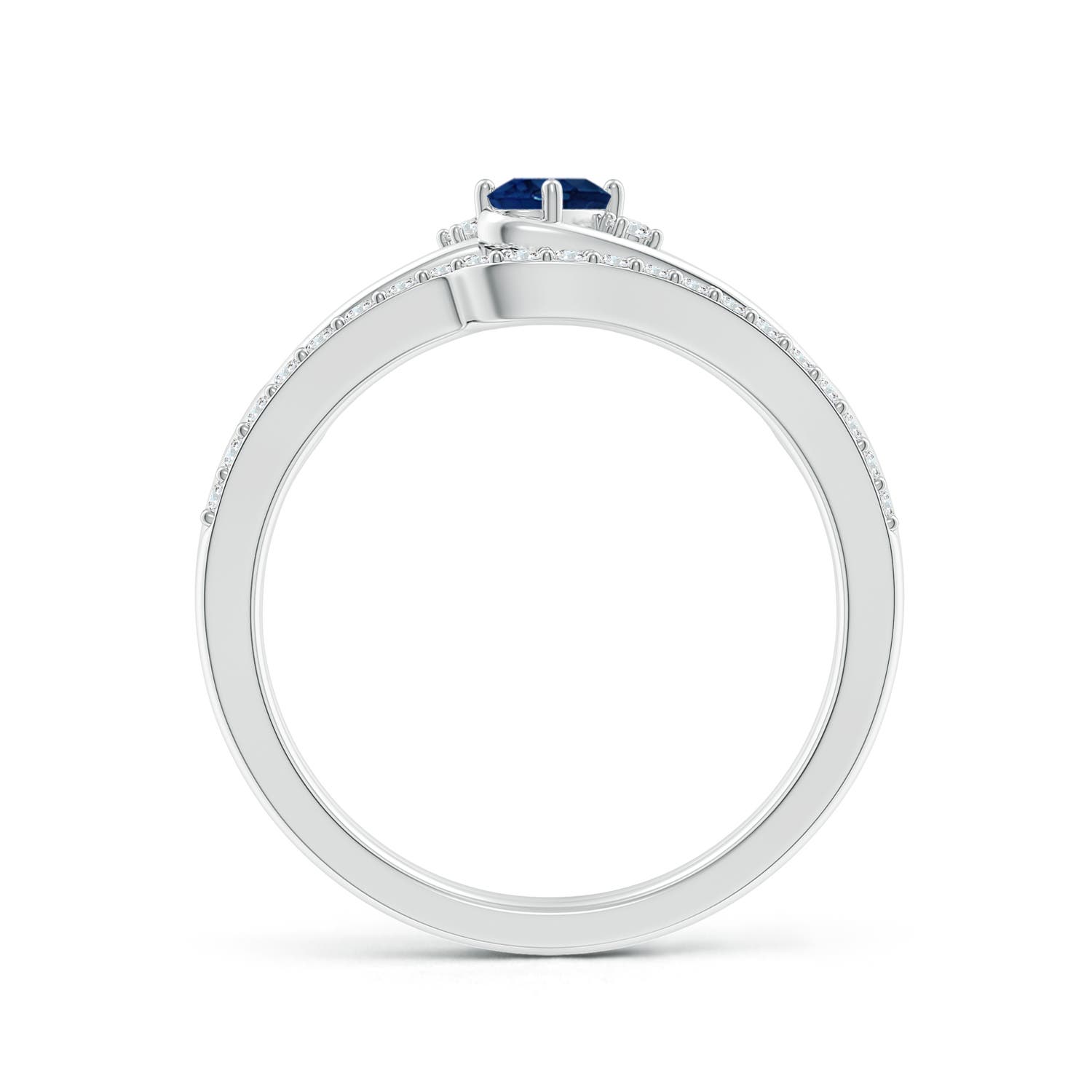 AA - Blue Sapphire / 0.48 CT / 14 KT White Gold