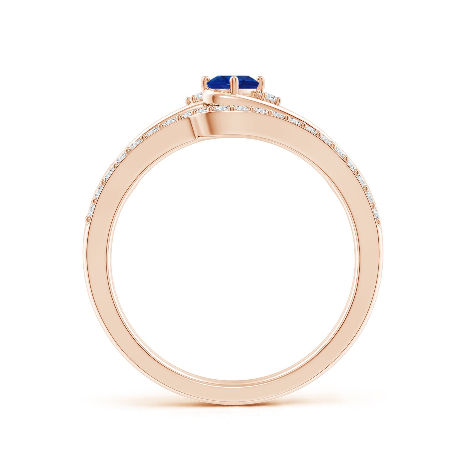 AAA - Blue Sapphire / 0.48 CT / 14 KT Rose Gold