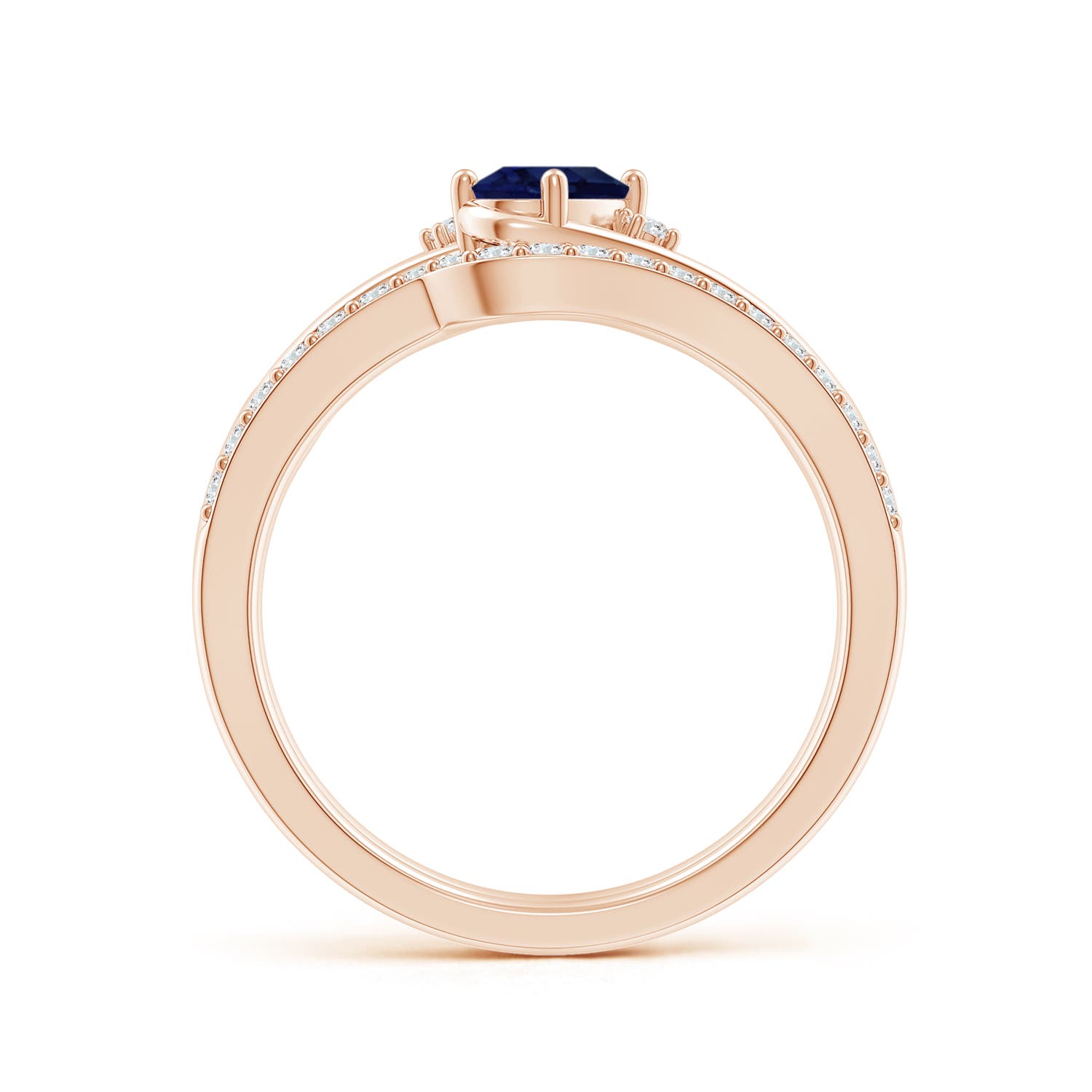 A - Blue Sapphire / 0.82 CT / 14 KT Rose Gold