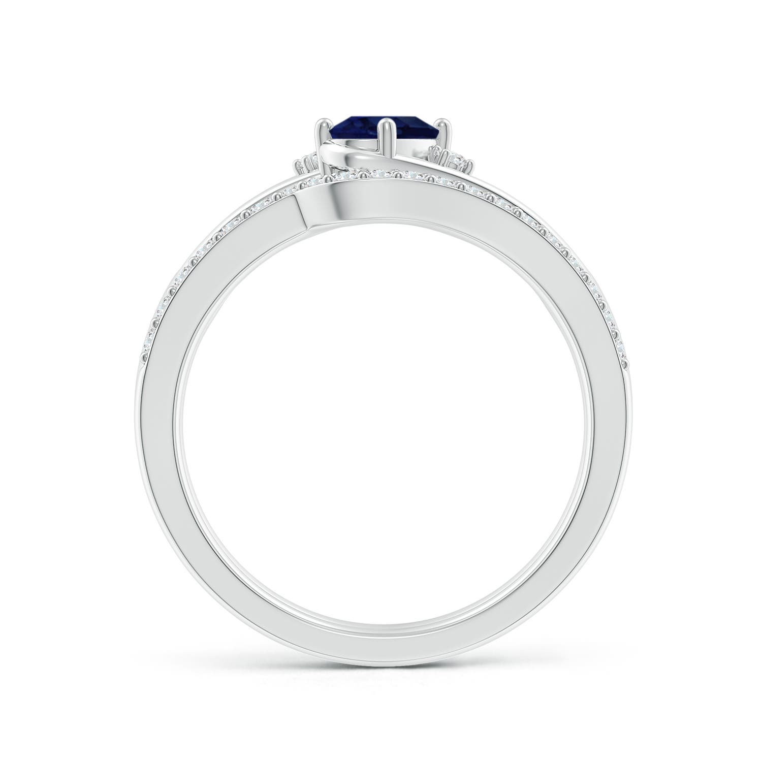 A - Blue Sapphire / 0.82 CT / 14 KT White Gold