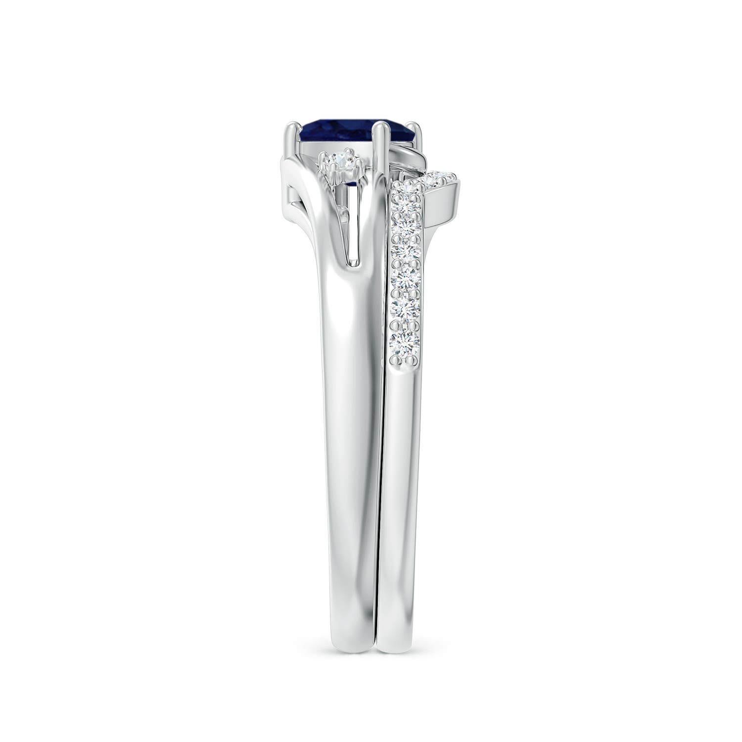 A - Blue Sapphire / 0.82 CT / 14 KT White Gold