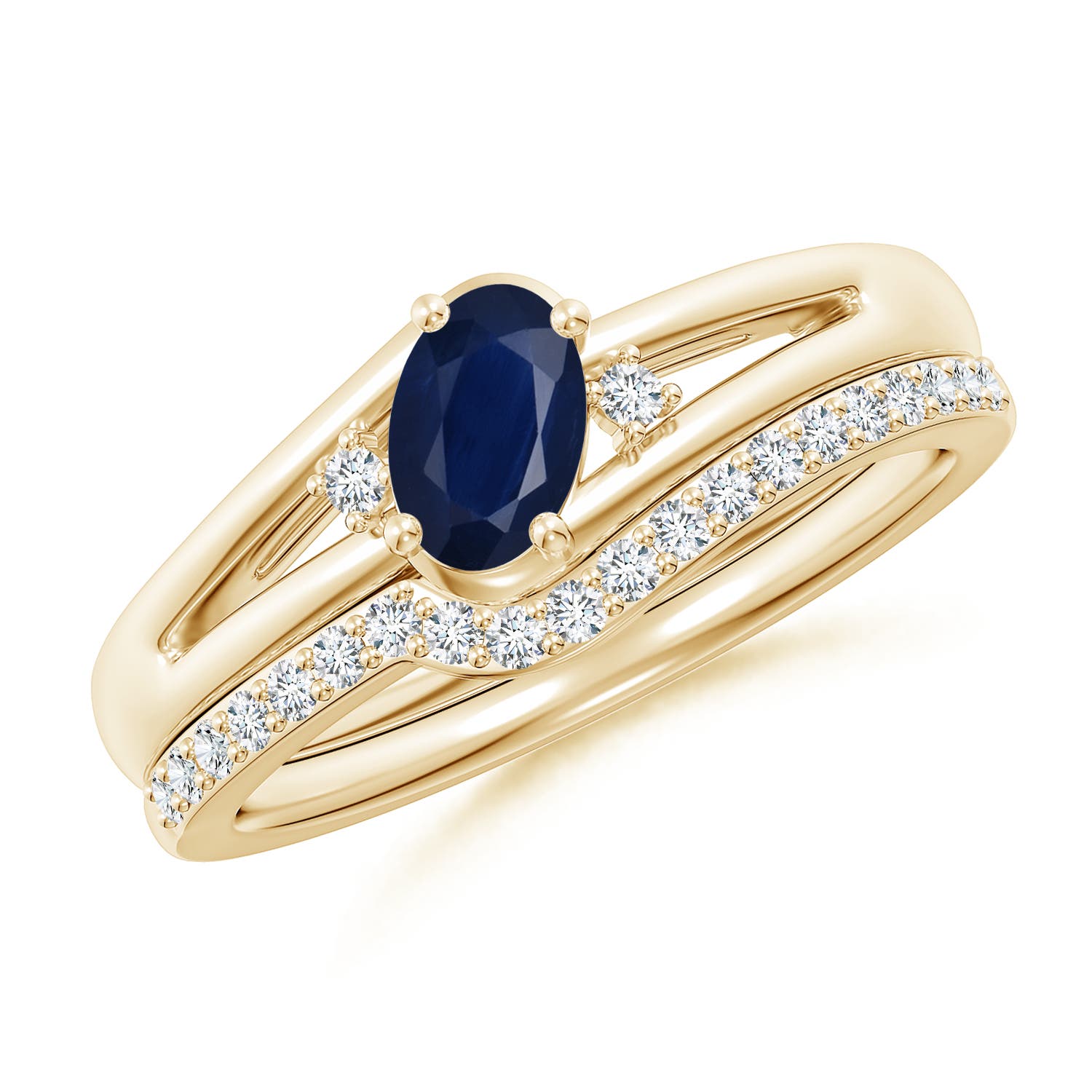 A - Blue Sapphire / 0.82 CT / 14 KT Yellow Gold