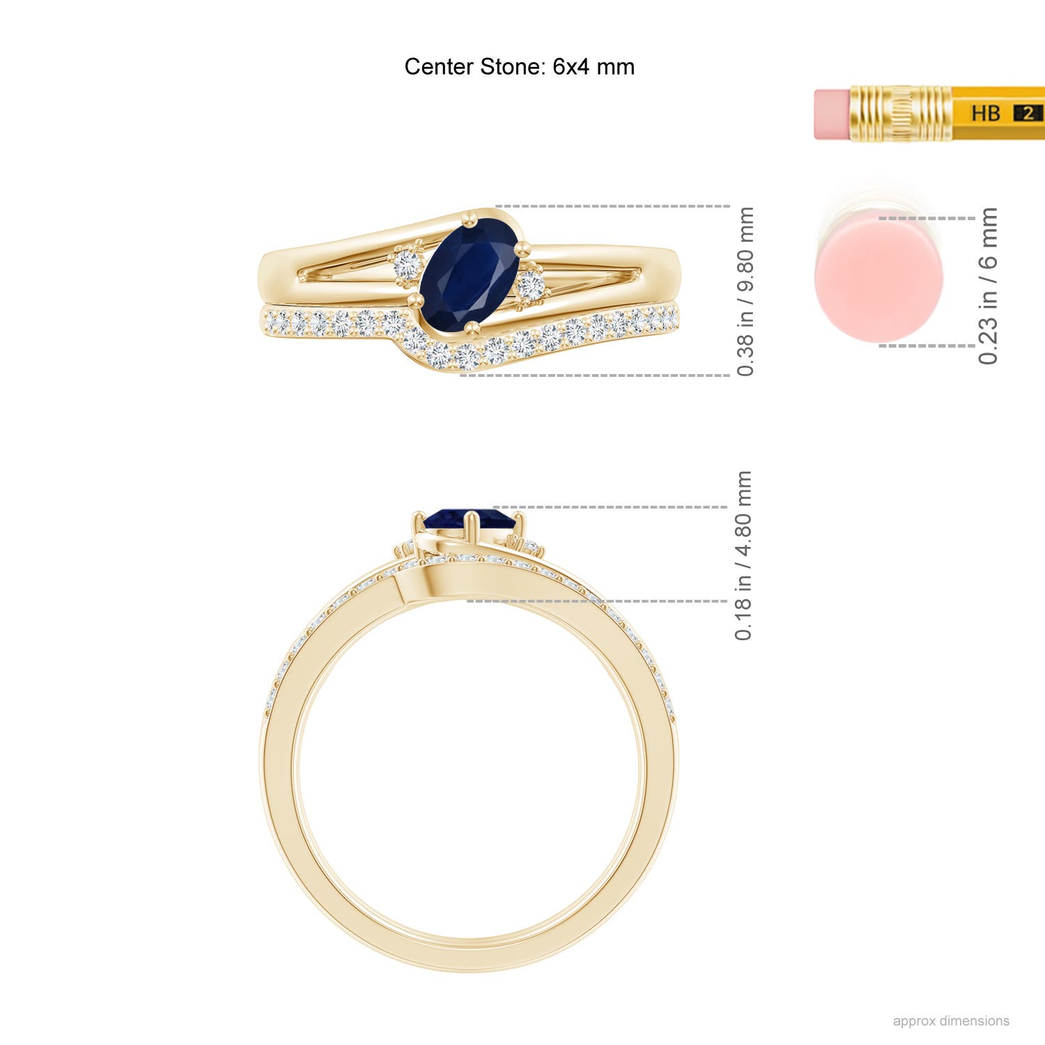 A - Blue Sapphire / 0.82 CT / 14 KT Yellow Gold