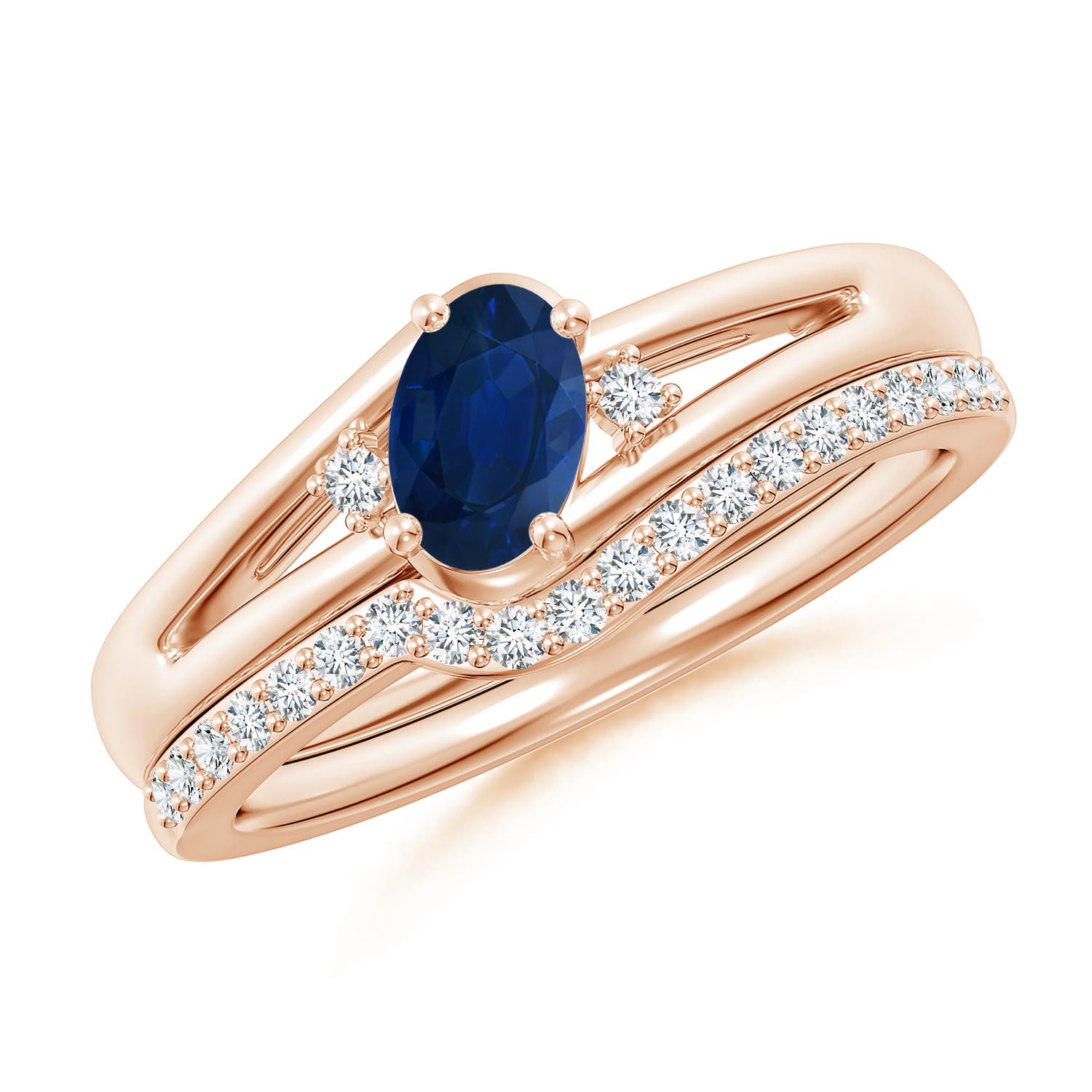 AA - Blue Sapphire / 0.82 CT / 14 KT Rose Gold