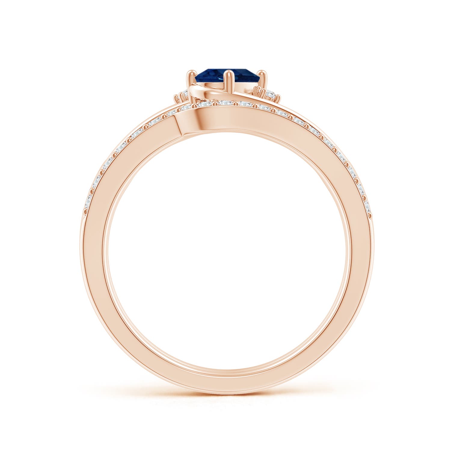 AA - Blue Sapphire / 0.82 CT / 14 KT Rose Gold