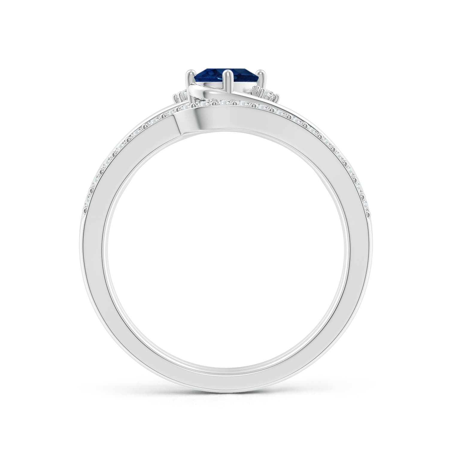 AA - Blue Sapphire / 0.82 CT / 14 KT White Gold