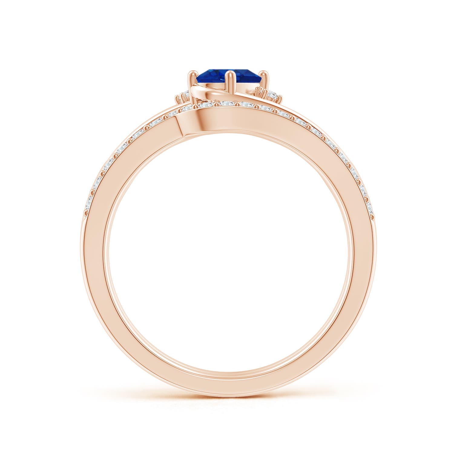 AAA - Blue Sapphire / 0.82 CT / 14 KT Rose Gold