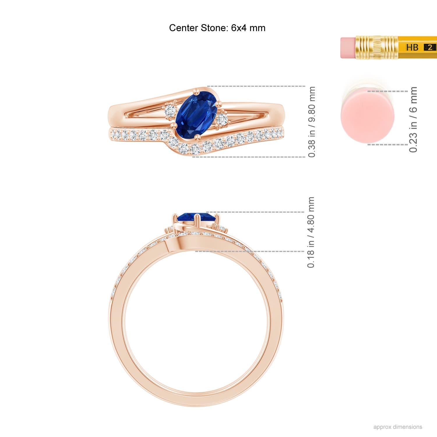 AAA - Blue Sapphire / 0.82 CT / 14 KT Rose Gold