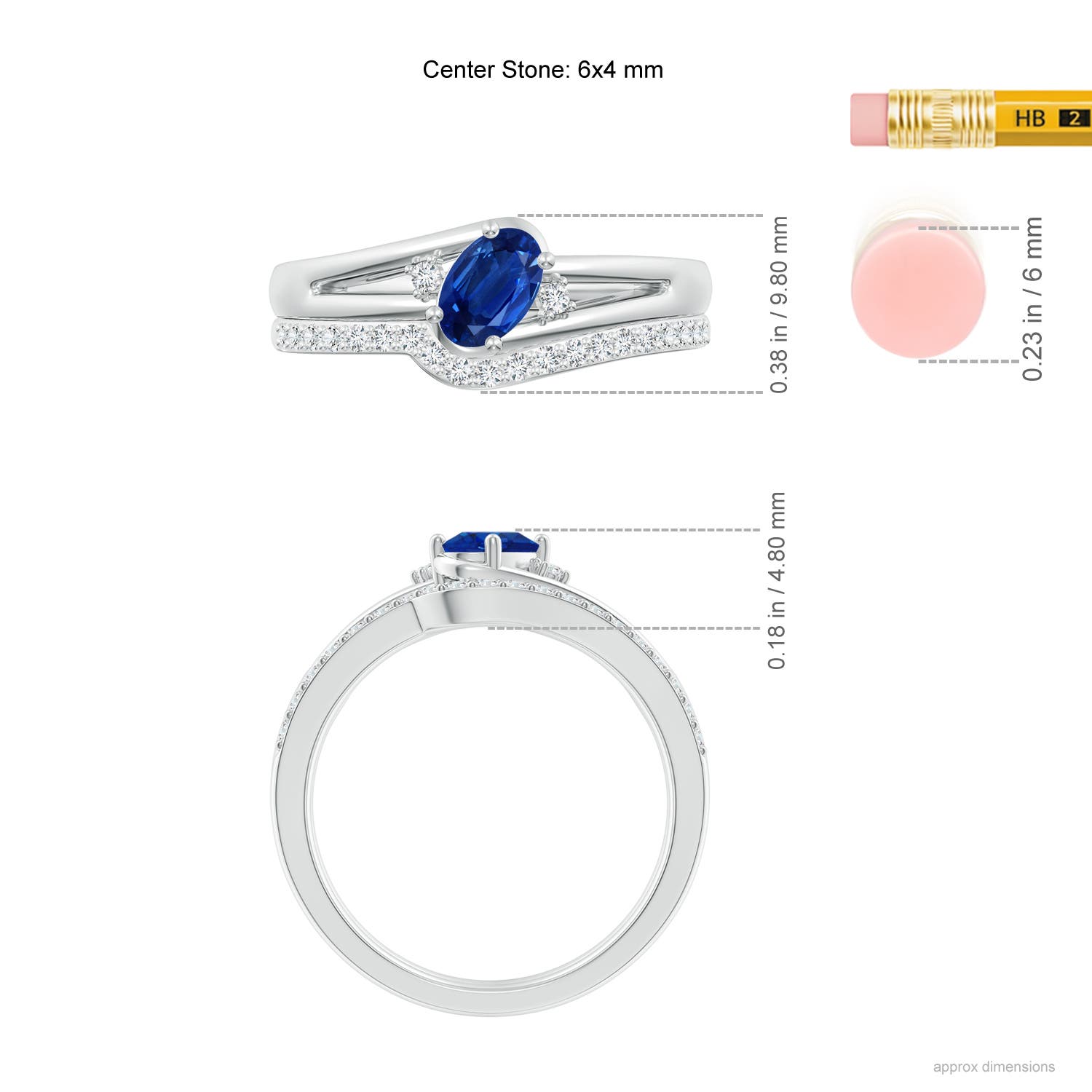 AAA - Blue Sapphire / 0.82 CT / 14 KT White Gold