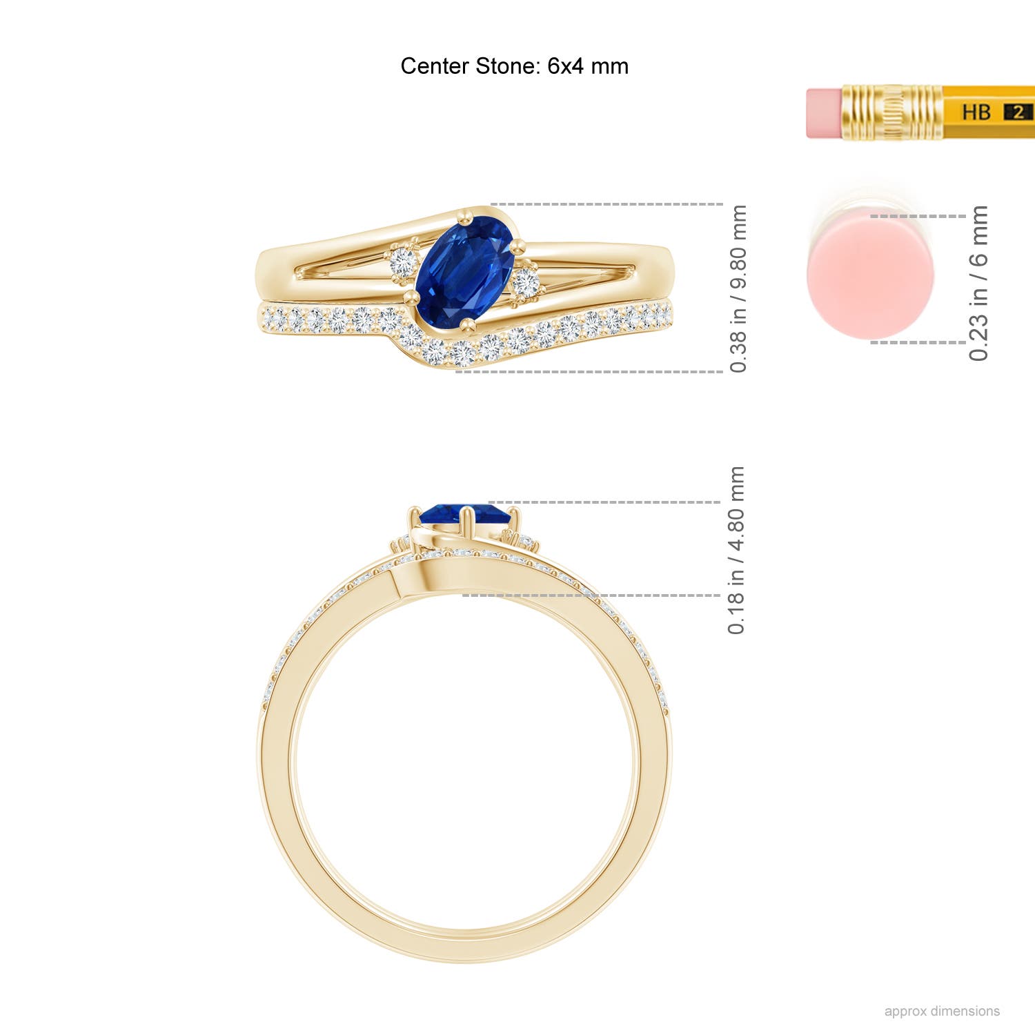 AAA - Blue Sapphire / 0.82 CT / 14 KT Yellow Gold