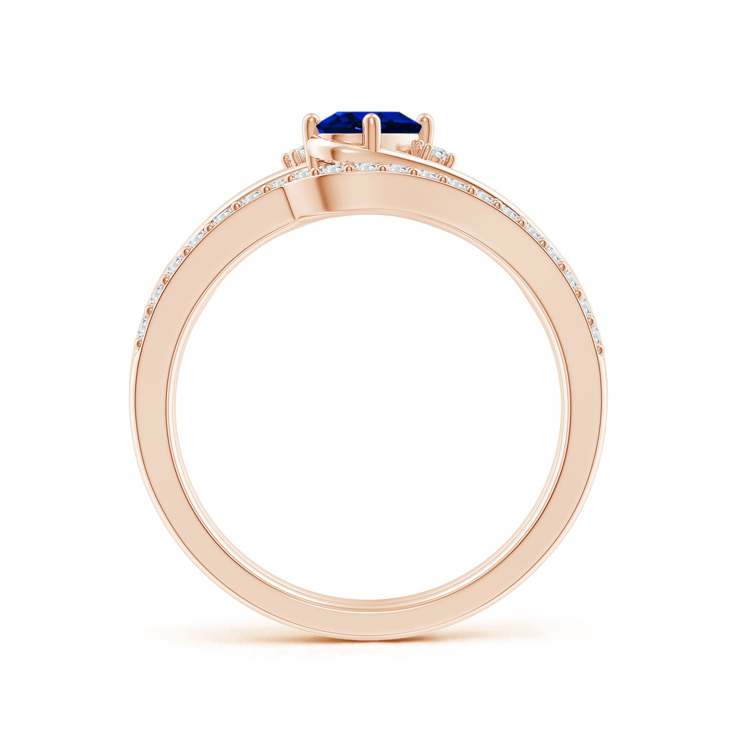 AAAA - Blue Sapphire / 0.82 CT / 14 KT Rose Gold