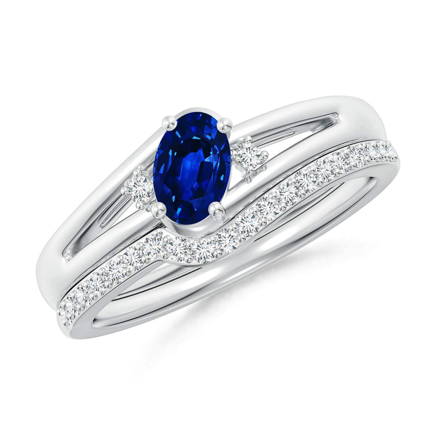 AAAA - Blue Sapphire / 0.82 CT / 14 KT White Gold