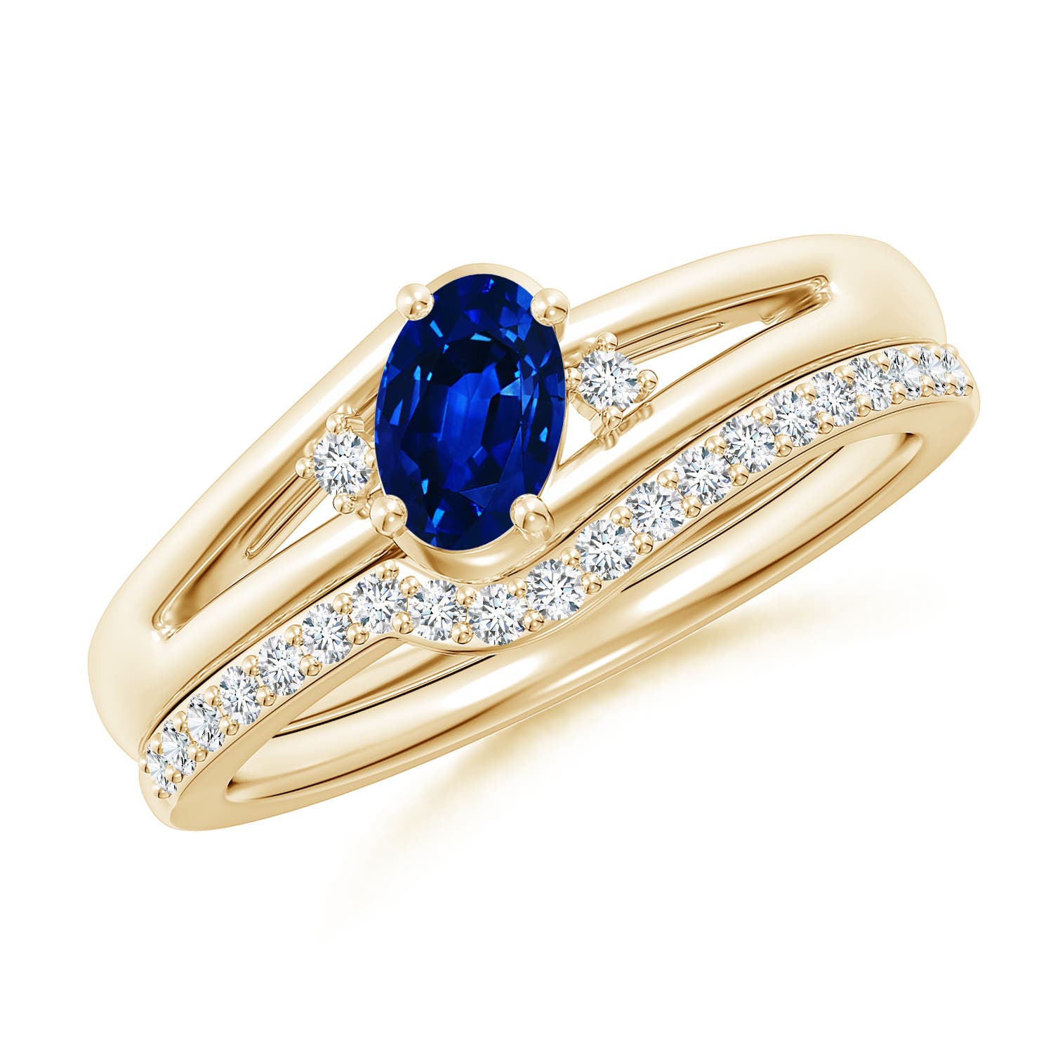 AAAA - Blue Sapphire / 0.82 CT / 14 KT Yellow Gold