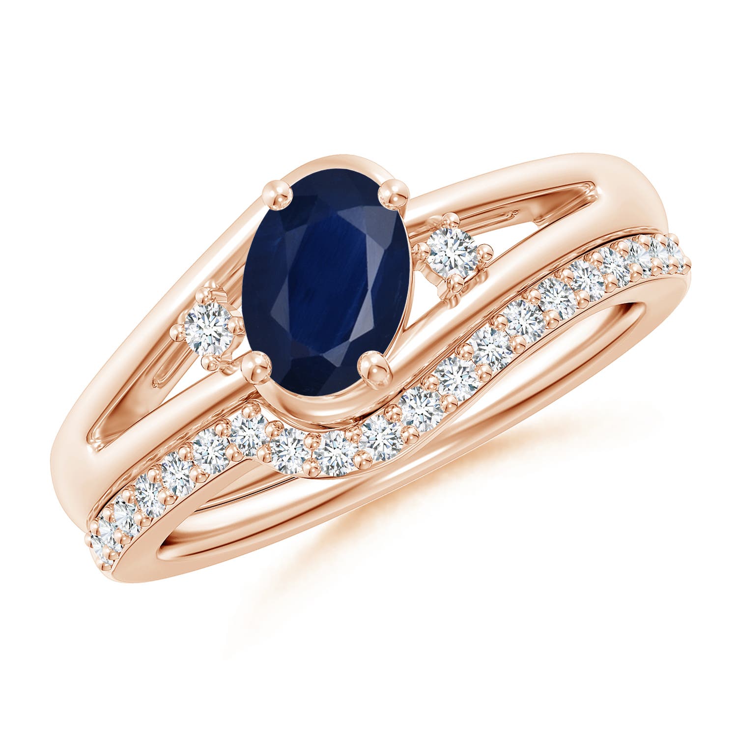 A - Blue Sapphire / 1.13 CT / 14 KT Rose Gold