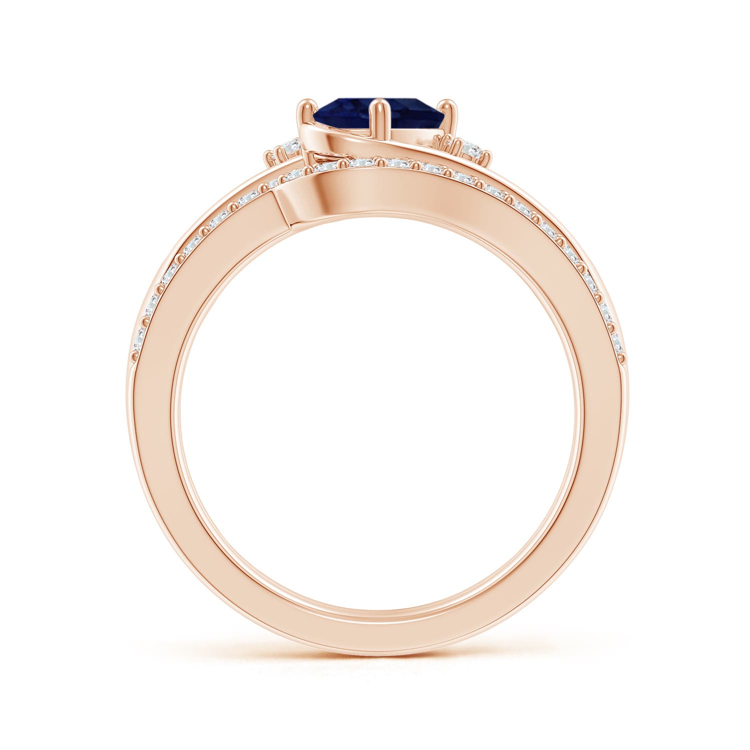 A - Blue Sapphire / 1.13 CT / 14 KT Rose Gold