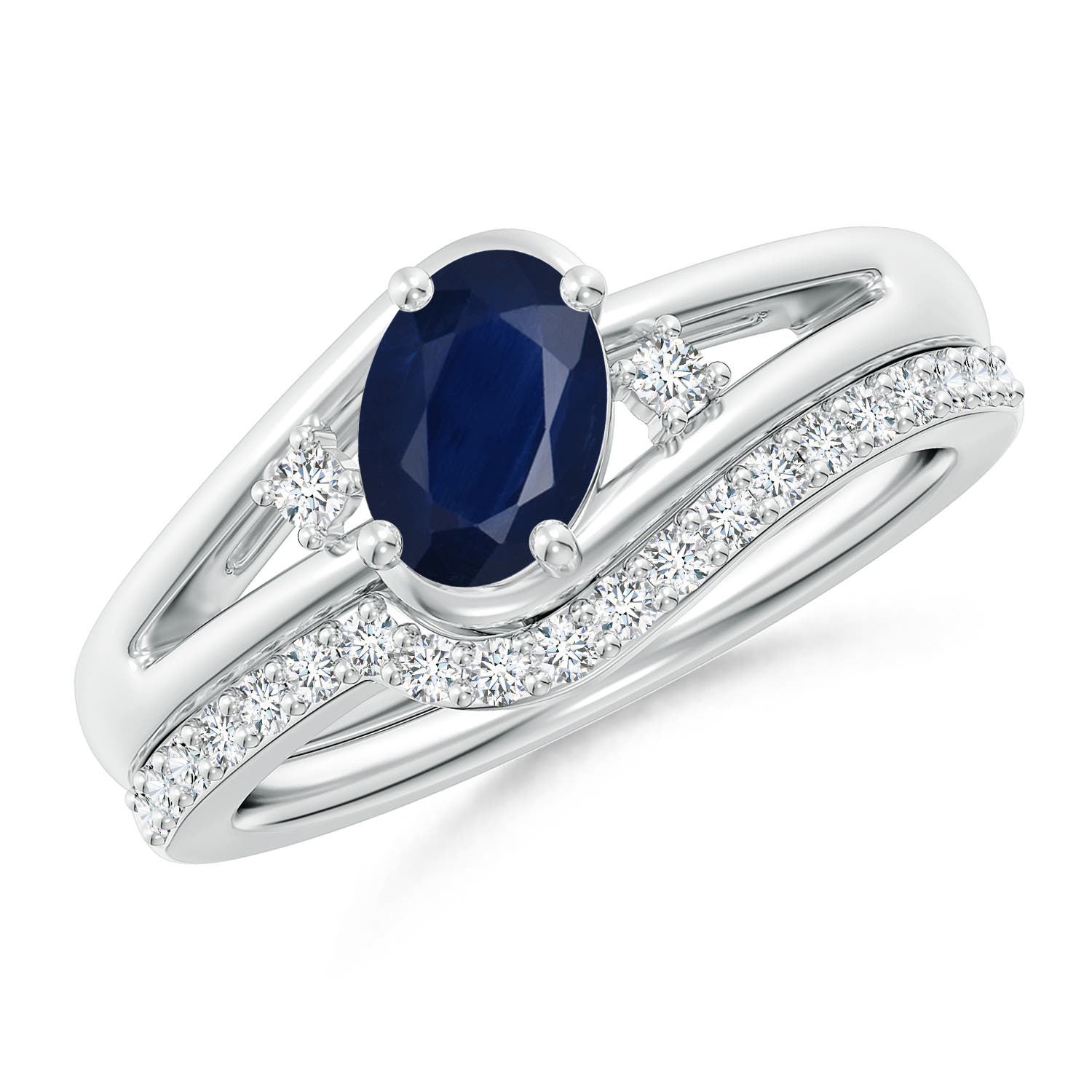 A - Blue Sapphire / 1.13 CT / 14 KT White Gold