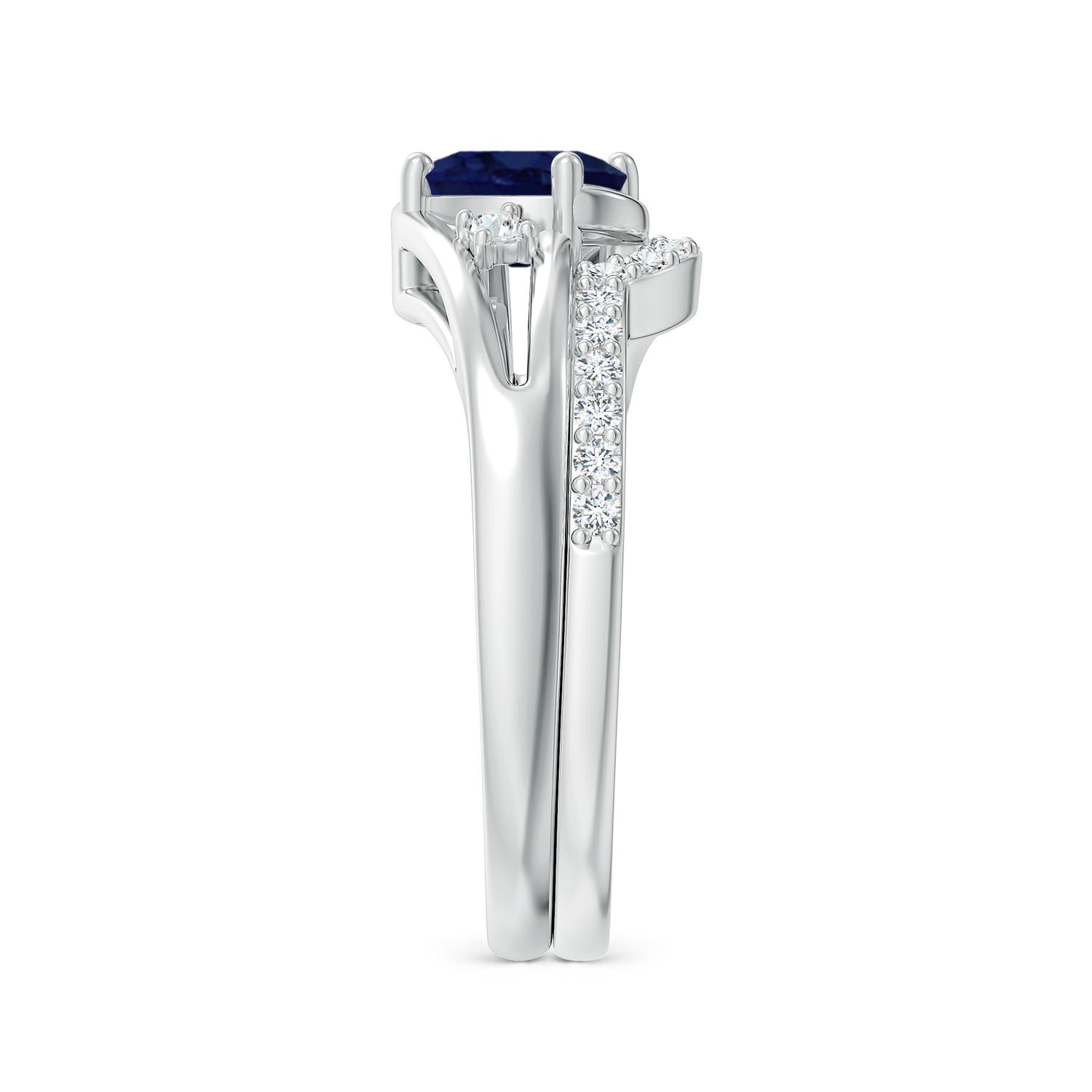 A - Blue Sapphire / 1.13 CT / 14 KT White Gold