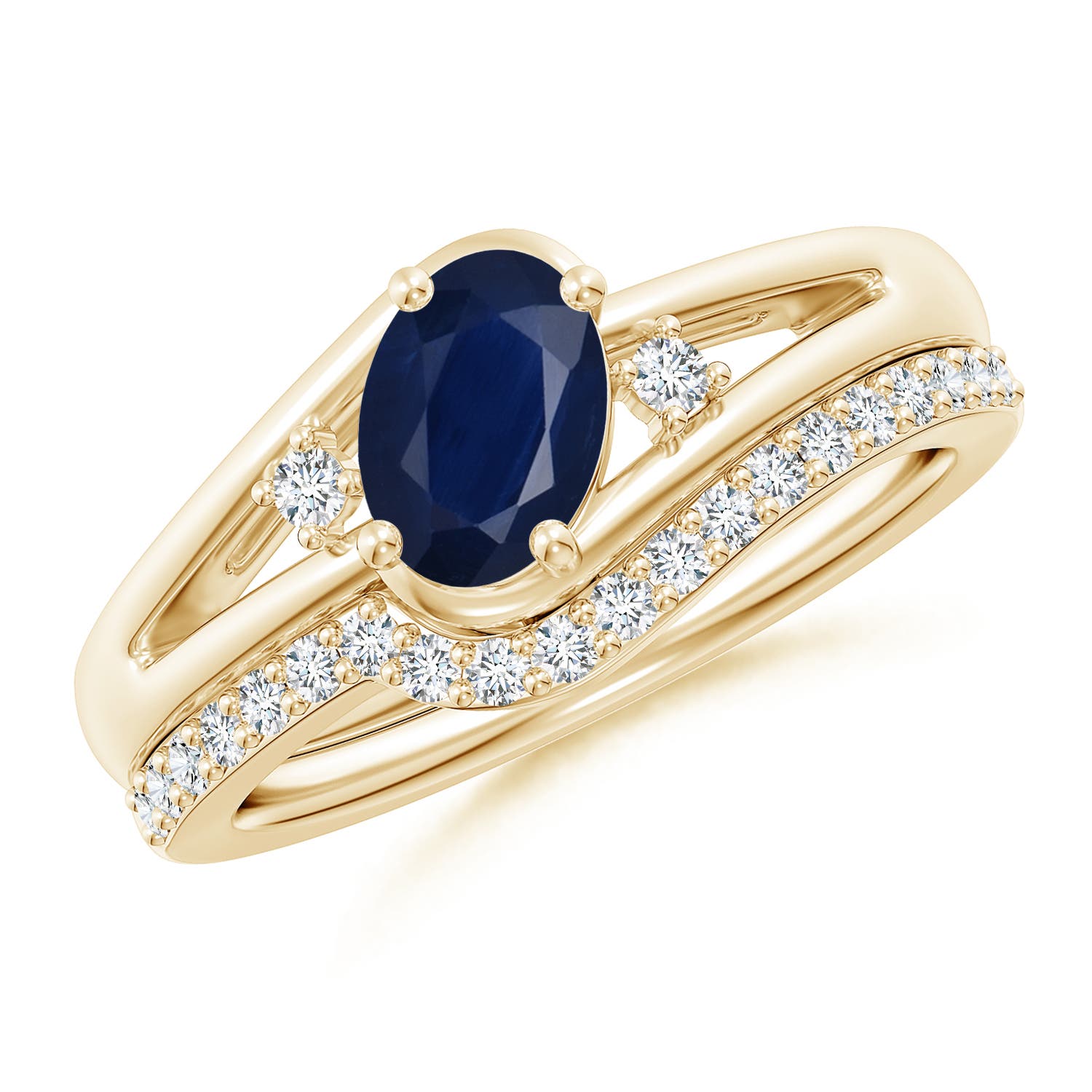 A - Blue Sapphire / 1.13 CT / 14 KT Yellow Gold