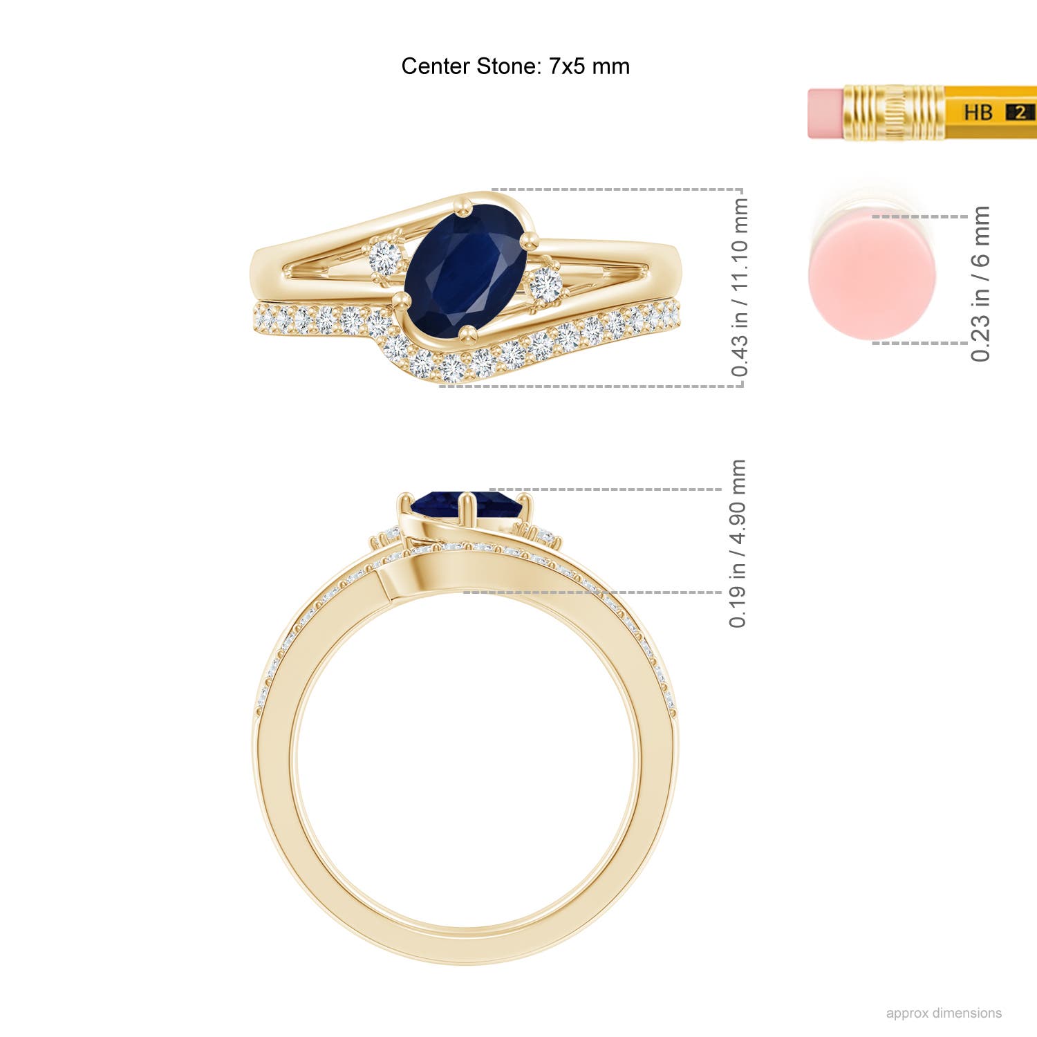 A - Blue Sapphire / 1.13 CT / 14 KT Yellow Gold