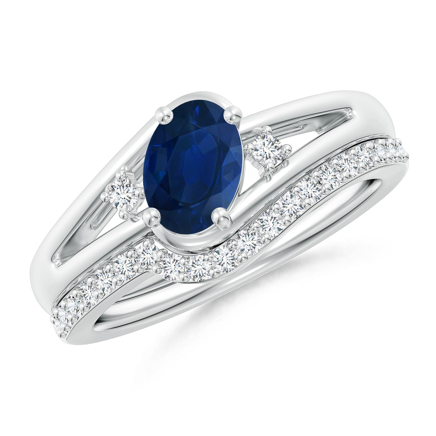 AA - Blue Sapphire / 1.13 CT / 14 KT White Gold