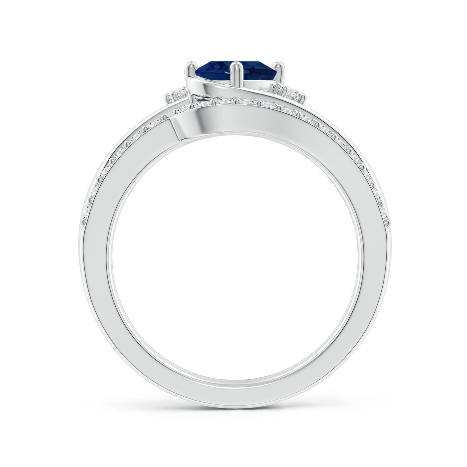 AA - Blue Sapphire / 1.13 CT / 14 KT White Gold